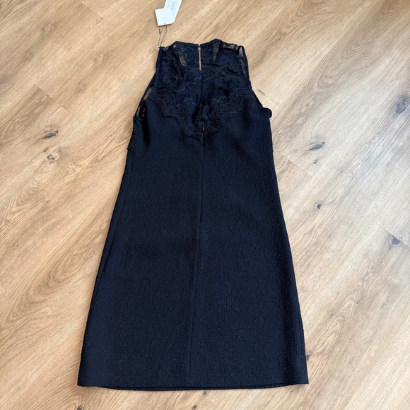 NWT SANDRO Paris Loverme Noir Black Lace Detail Sheath Dress Size 1 - Picture 7 of 7